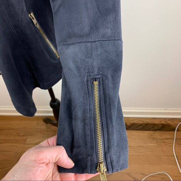 Cupcakes and Cashmere Microfiber Charcole Brown Waterfall Jacket Sz Medium - Picture 8 of 16